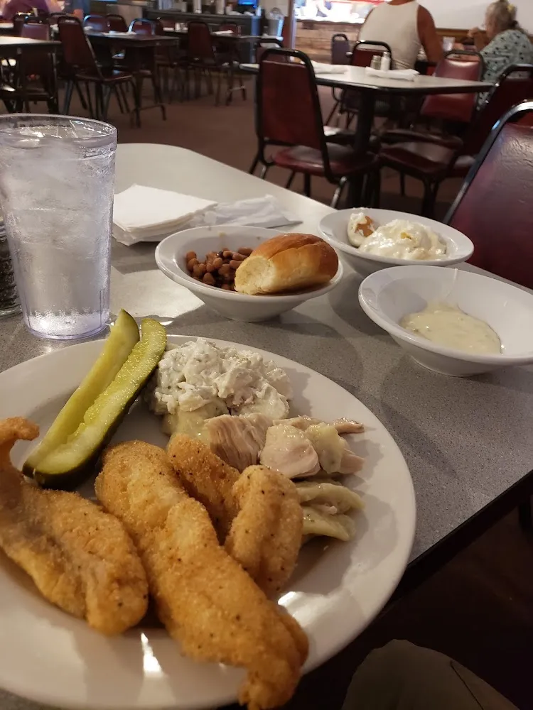 Fish and Trimmings Off of Buffet